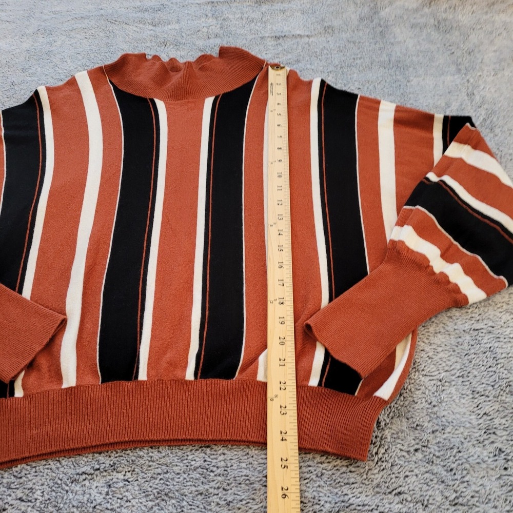 Leith Women Sweater Size XL Retro Stripe Wool Blend Boxy Boho Cozy Preppy 15993x - Picture 7 of 11